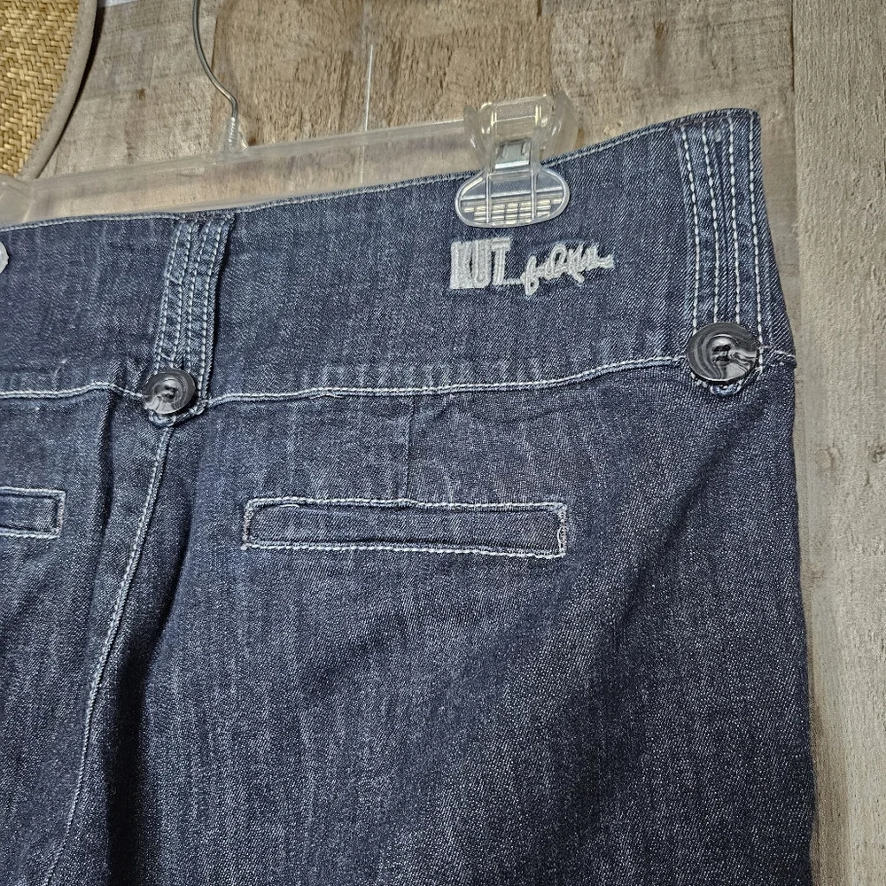 Kut From The Kloth Bermuda Blue Denim Shorts High-rise Size 12 - Picture 5 of 11